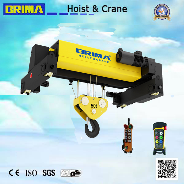 Brima 5 Ton European Double Girder Electric Wire Rope Hoist for Overhead Cranes