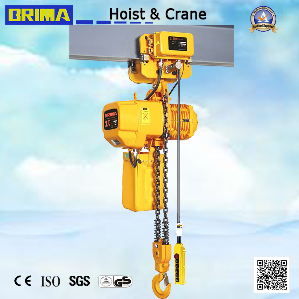 Brima 25t Single Speed 1.1kw Lifting Electric Chain Hoist with Manual Trolley Overhead Crane