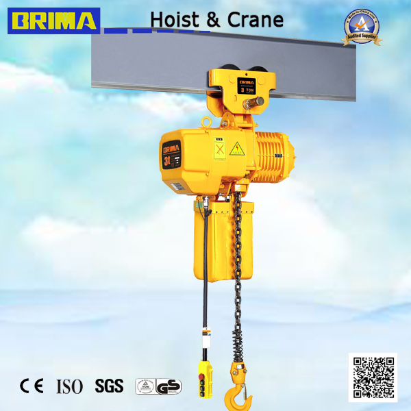 Brima 25t Single Speed 1.1kw Lifting Electric Chain Hoist with Manual Trolley Overhead Crane